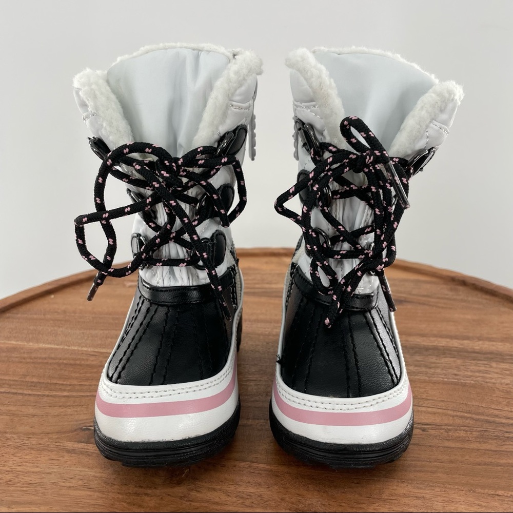 TOTES Kid's Snow Boots - Size 5 MED "Haddie" Style - White/Pink/Black - Picture 3 of 9
